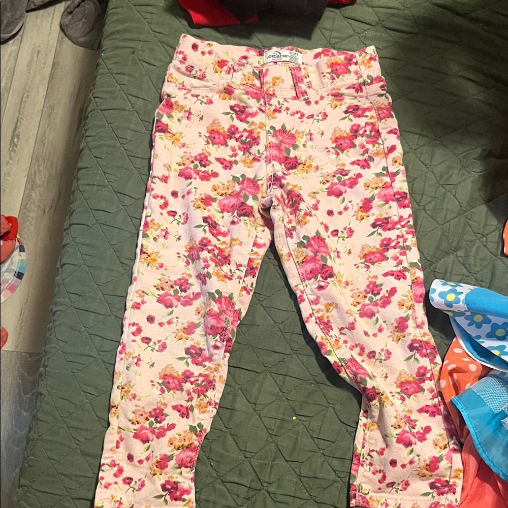 Jordache Kids Floral Jeans - Pink and Red